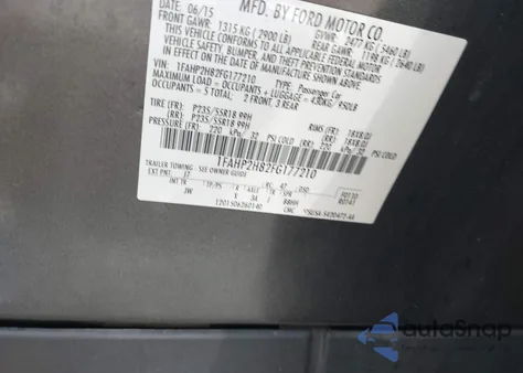 2015 Ford Taurus Sel z USA, uszkodzony, nr VIN 1FAHP2H82FG177210